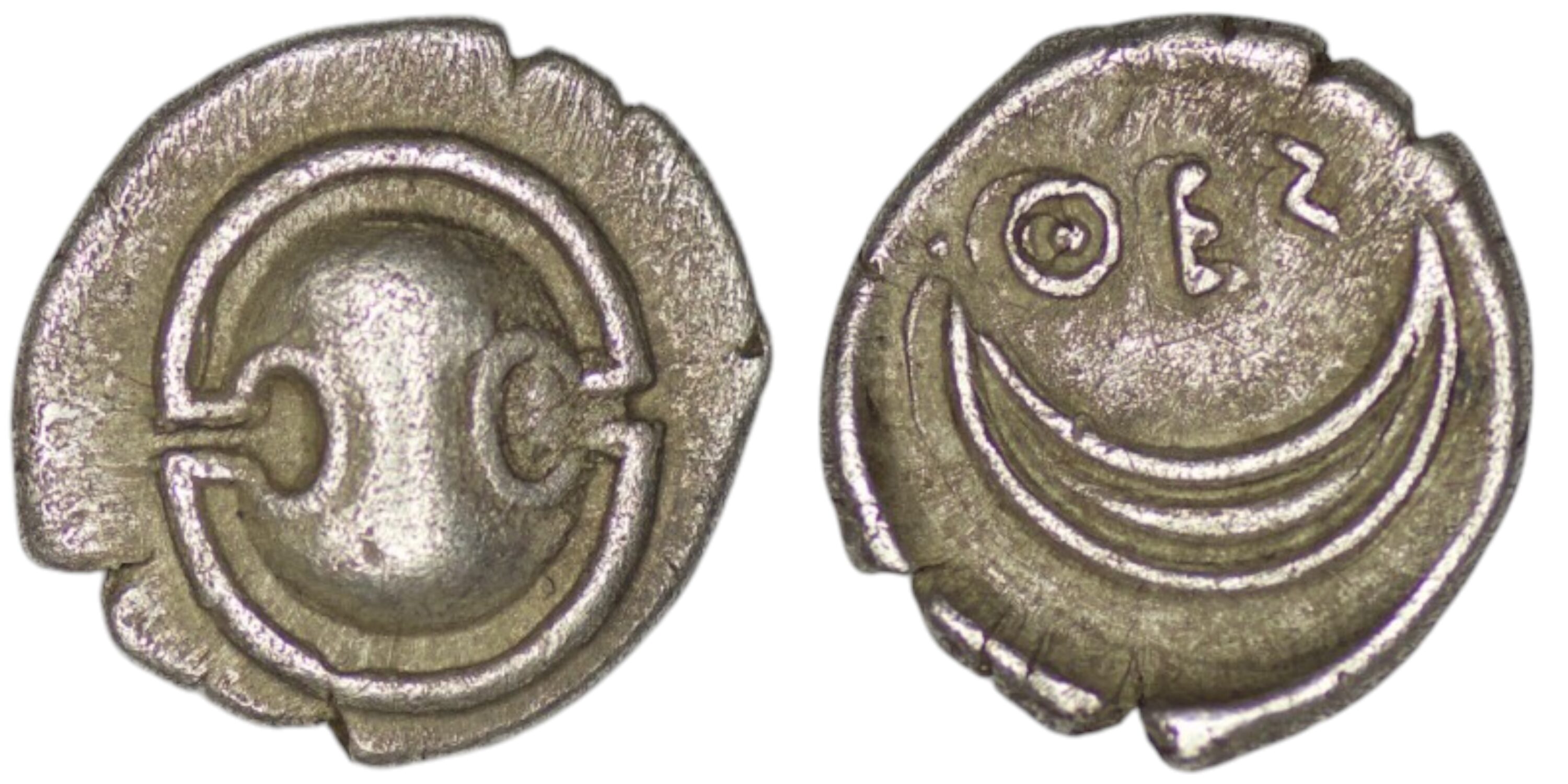 2377 Boeotia. Thespiai. (Circa 375 BC). AR Obol