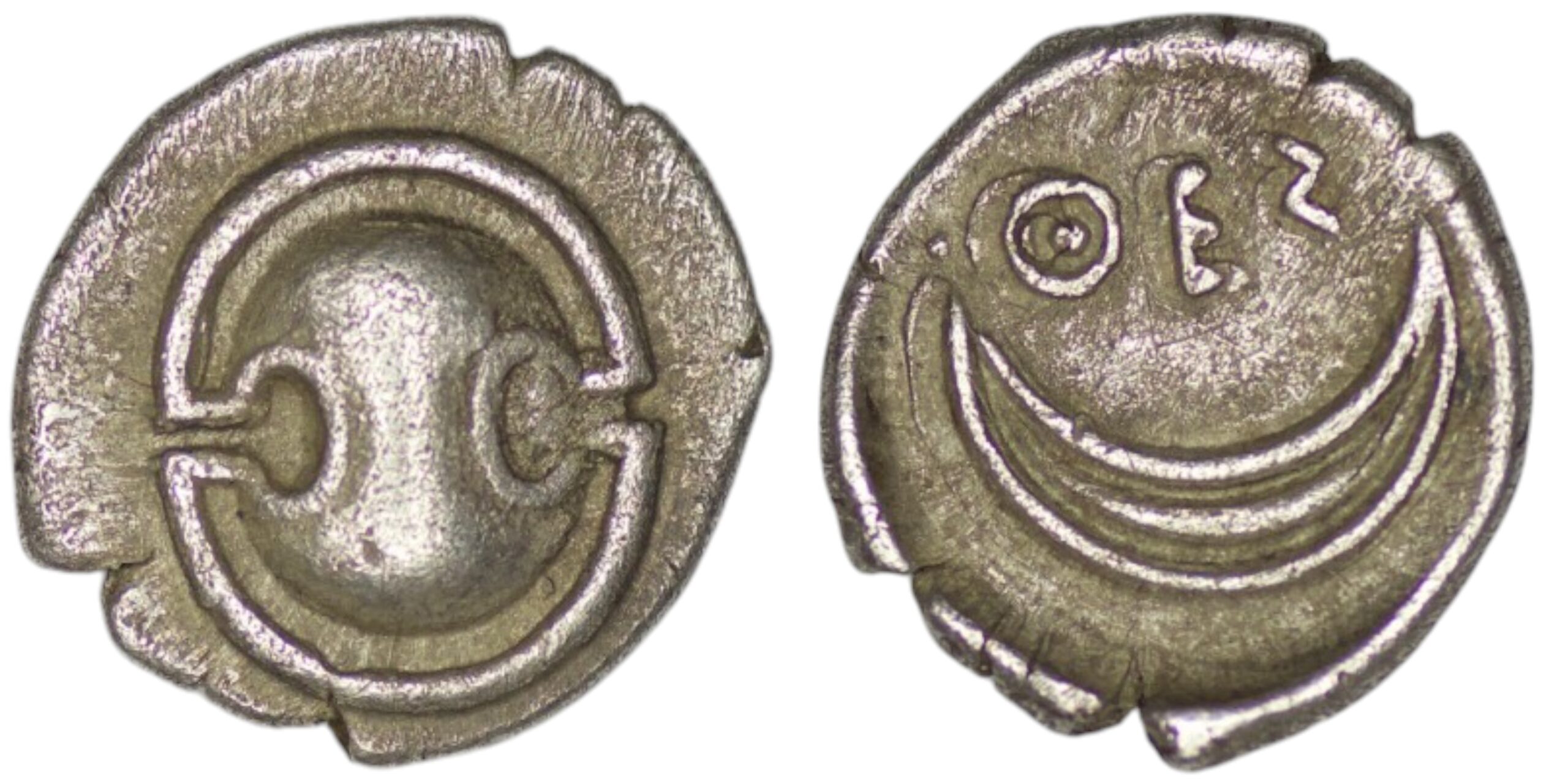 Boeotia. Thespiai. (Circa 375 BC). AR Obol