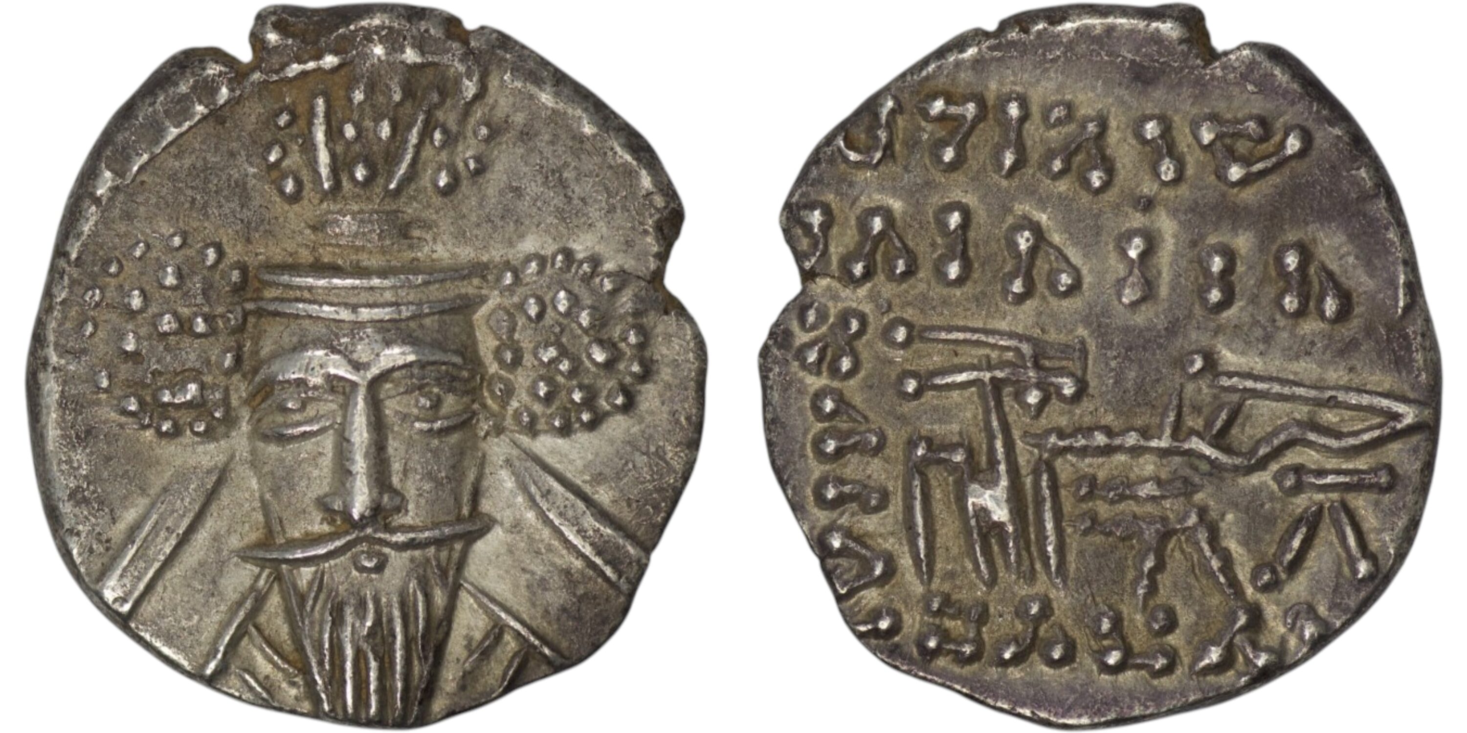 2402 Parthian Empire. Vologases V (AD 191-208). AR Drachm. Ekbatana