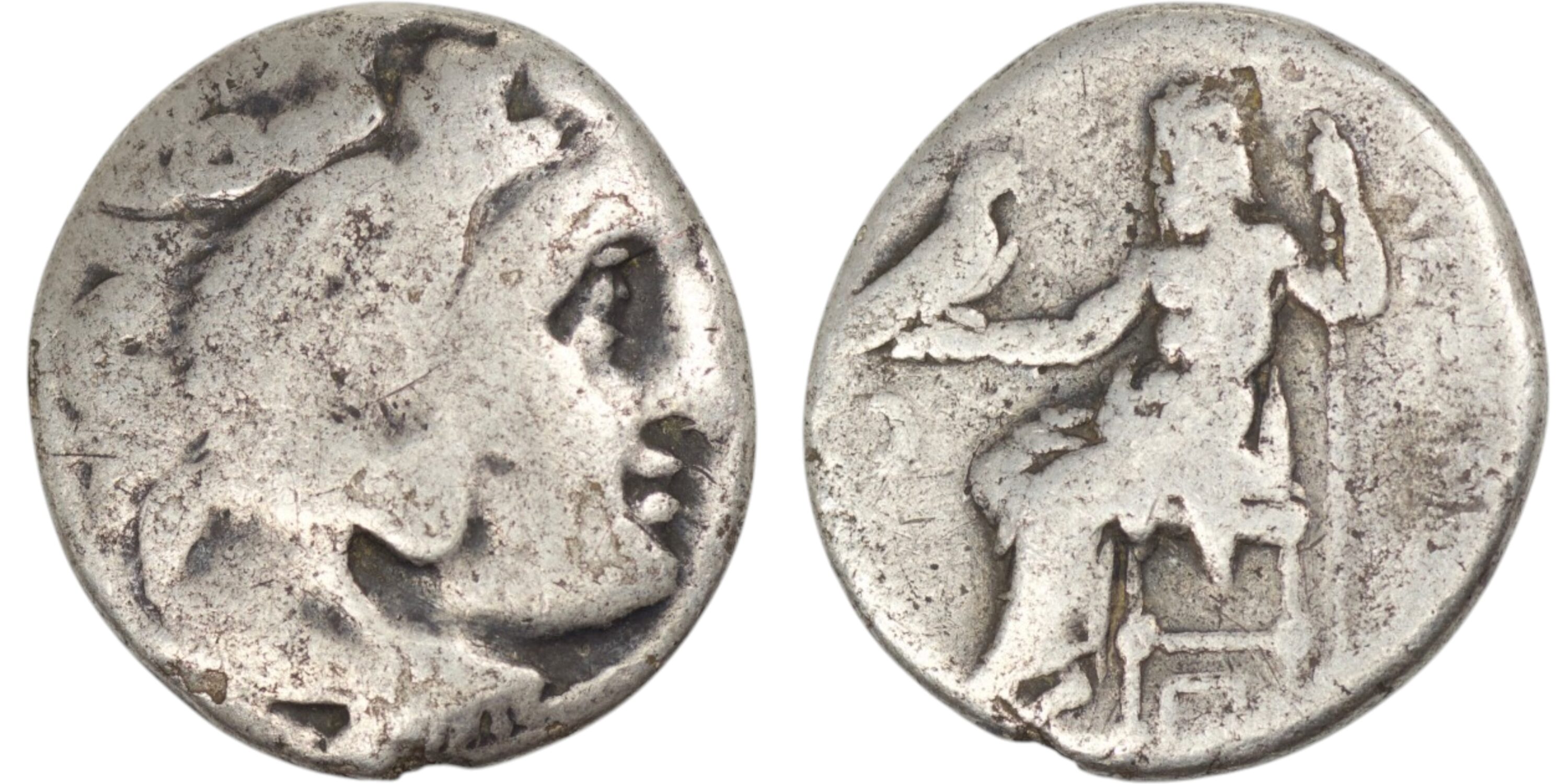 2484 Thrace. Lysimachos ( 301-296 BC). AR Drachm. Kolophon