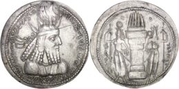 2493 Sasanian Empire. Bahram I (Varhran) (AD 271-274). AR Drachm