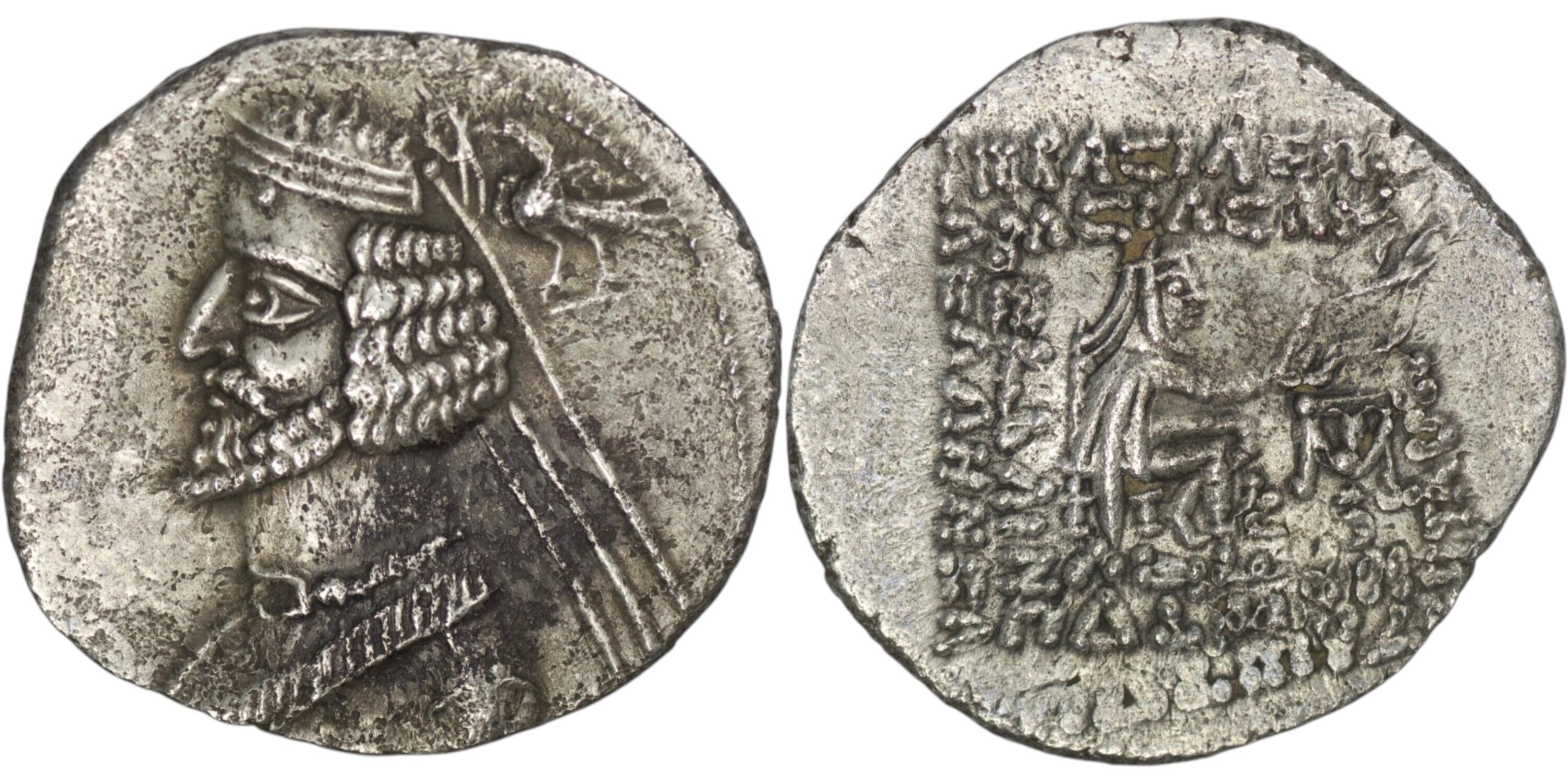 2514 Parthian Empire. Phraates IV (38-2 BC). AR Drachm. Mithradatkart