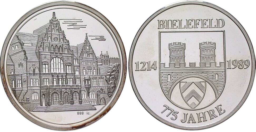Bielefeld Medals Silver (999) 1989. 775 yearsBielefeld