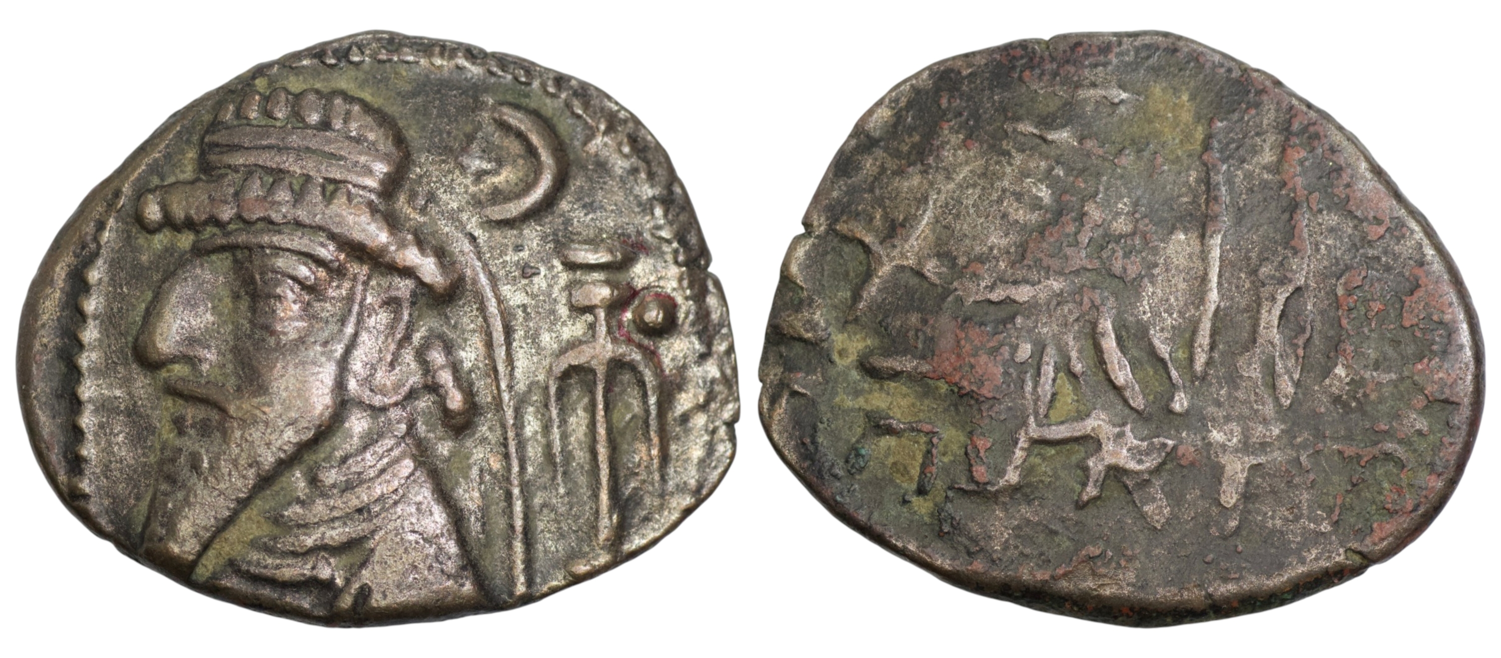 Elymais. Uncertain early Arsakid kings (Late 1st century BC-early 2nd century AD). Æ Tetradrachm