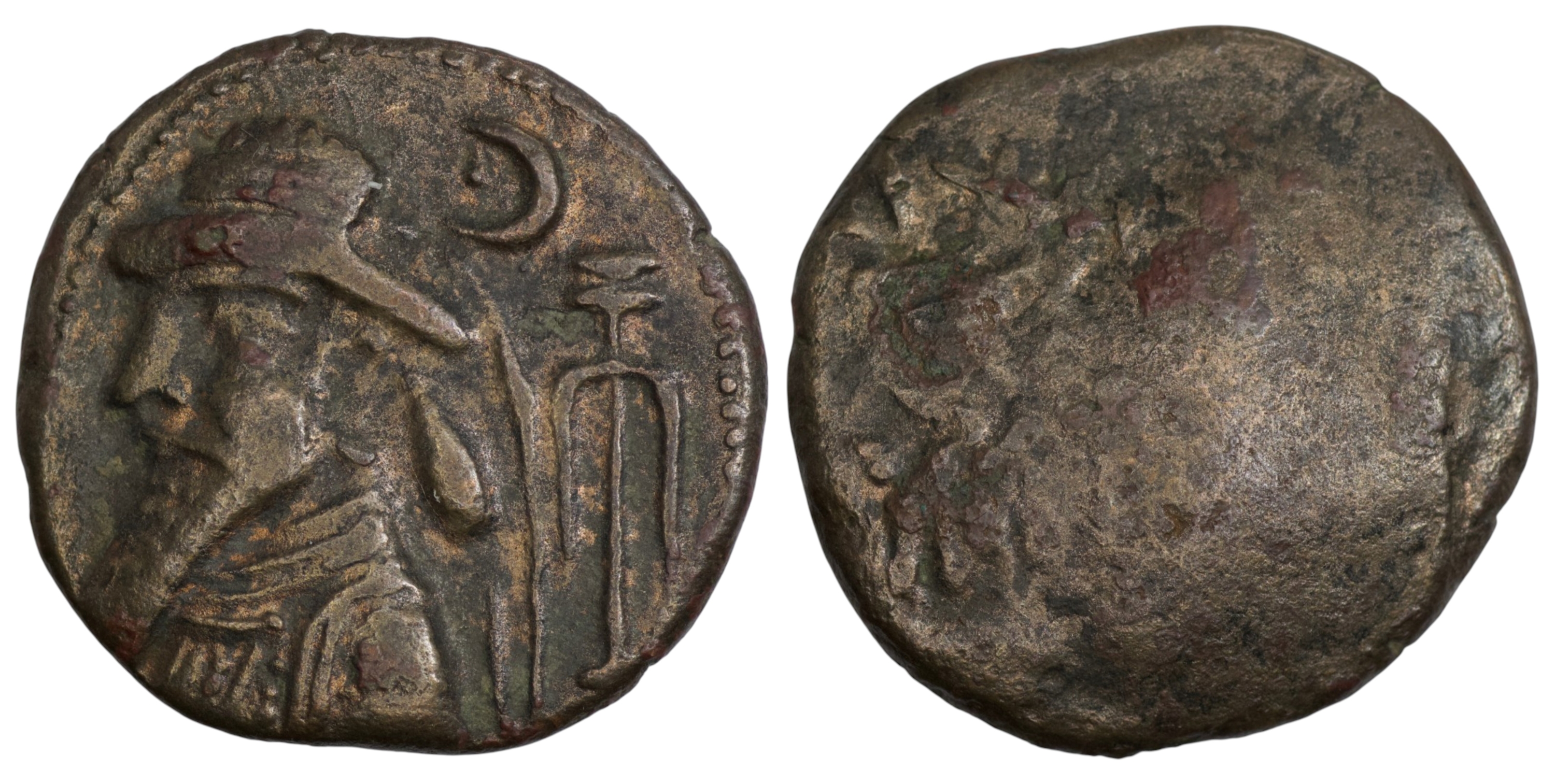2551 Elymais. Uncertain early Arsakid kings (Late 1st century BC-early 2nd century AD). Æ Tetradrachm