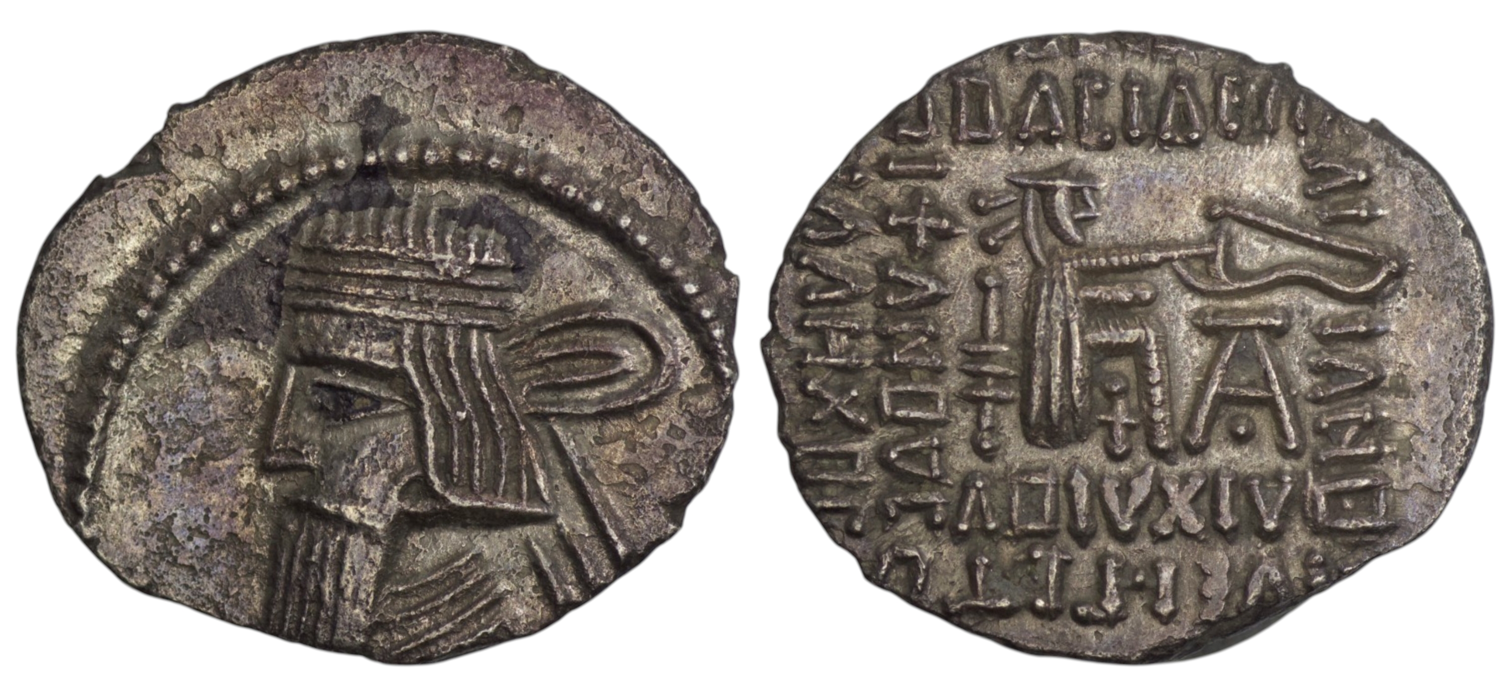 2569 Parthian Empire. Artabanos IV (AD circa 10-38). AR Drachm. Ekbatana