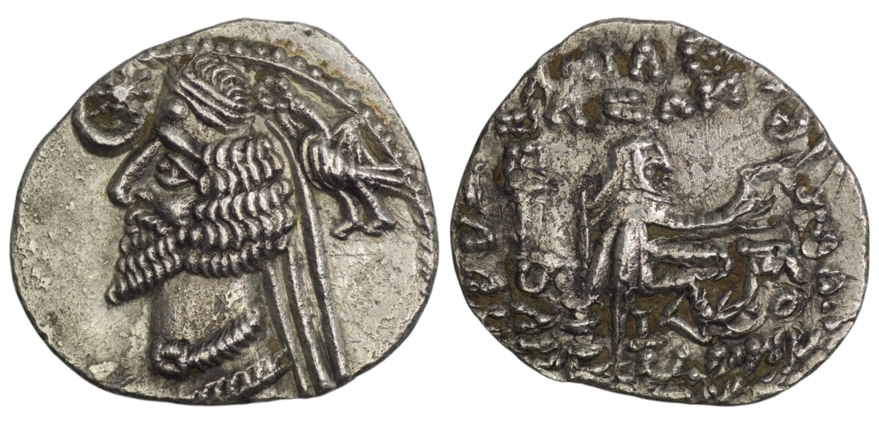 2570 Parthian Empire. Phraates IV (38-2 BC). AR Drachm. Mithradatkart