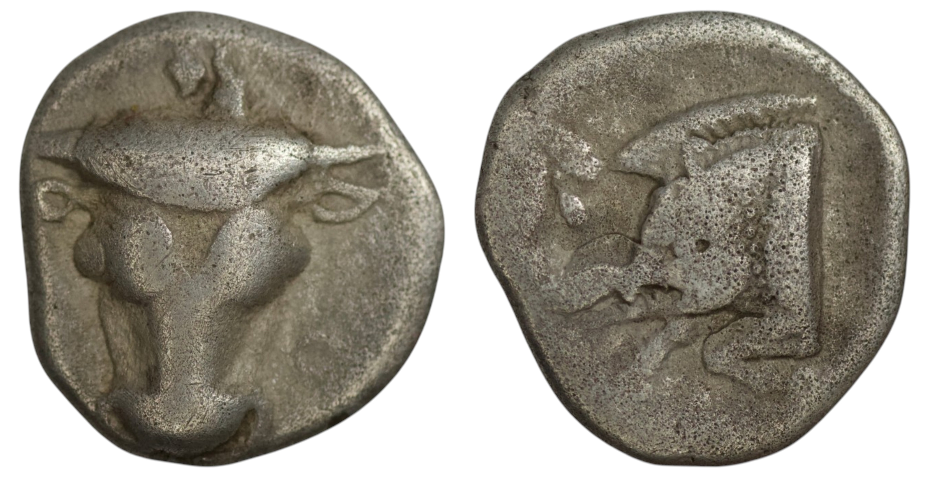 2591 Phokis. Federal Coinage. (Circa 460-458 BC). AR Obol