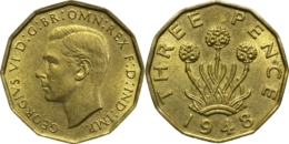 United Kingdom. George VI 3 Pence. 1948