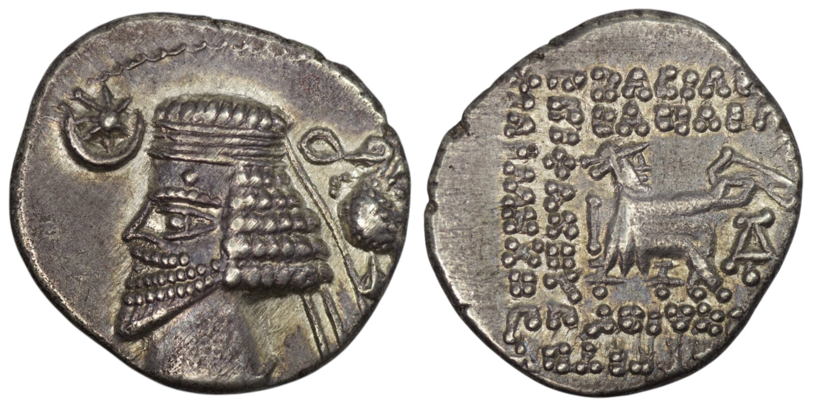 Parthian Empire. Phraates IV (38-2 BC). AR Drachm. Ekbatana