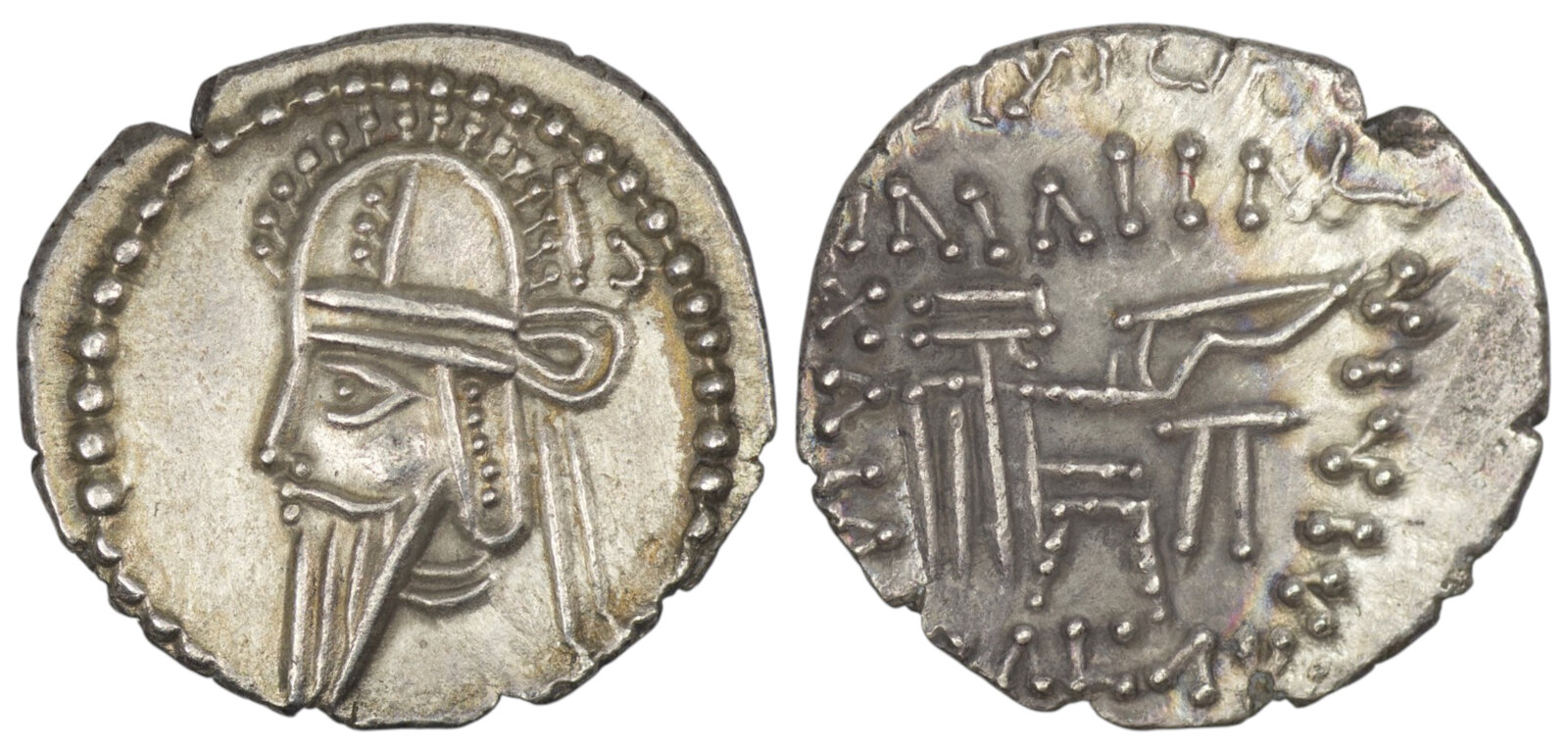 Parthian Empire. Vologases VI (AD 208-228). AR Drachm. Ekbatana