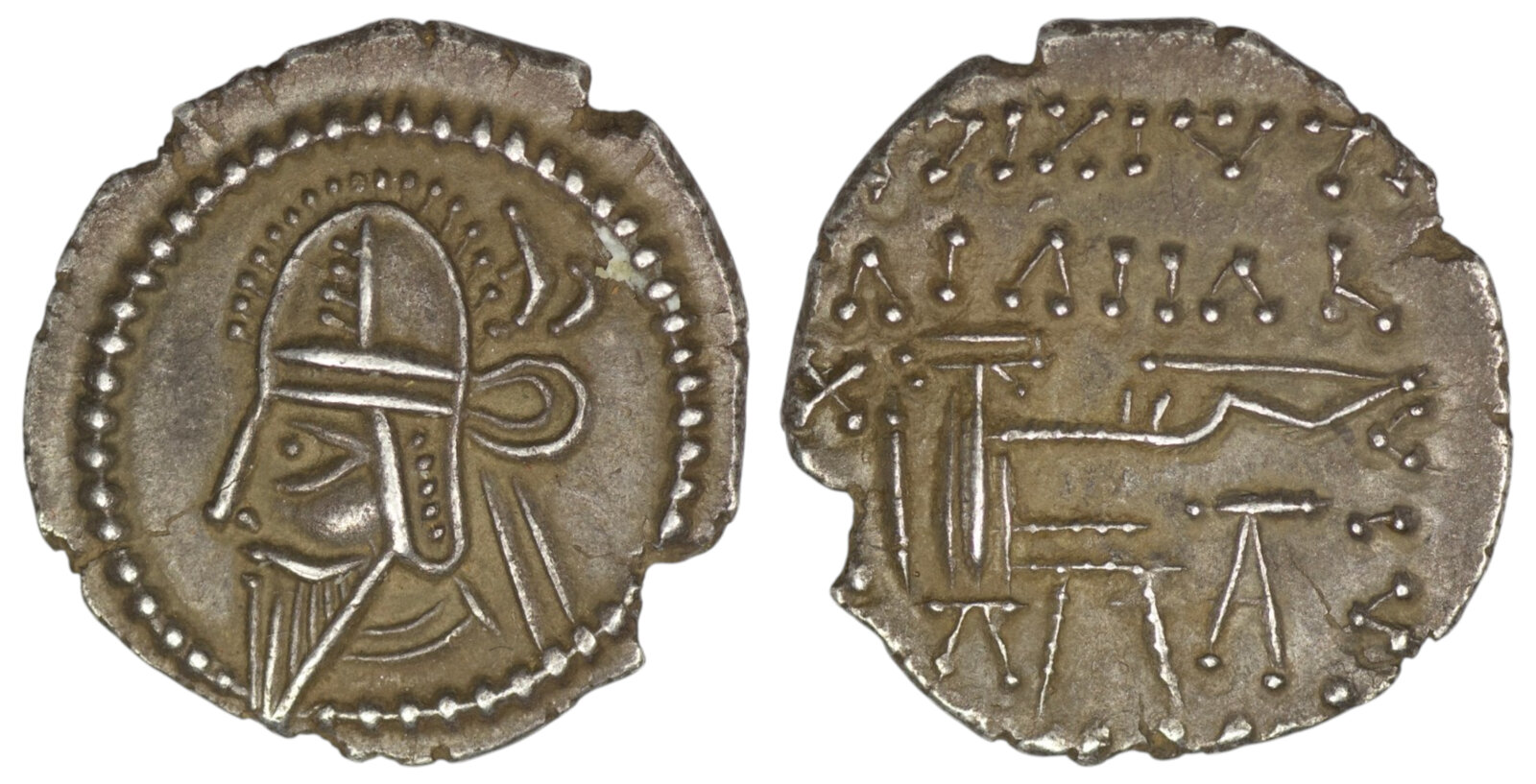 Parthian Empire. Vologases VI (AD 208-228). AR Drachm. Ekbatana